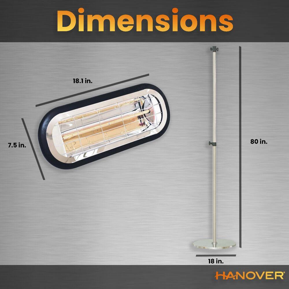 Black Halogen Infrared Electric Patio Heater S779