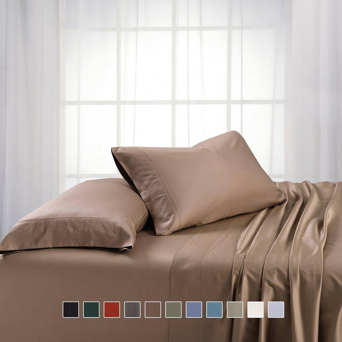 Split King Adjustable Bed Sheets Bamboo Hybrid White A430