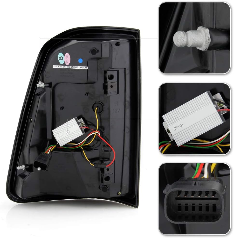 Black Full LED Tail Lights with Sequential Signal Lamps H822151