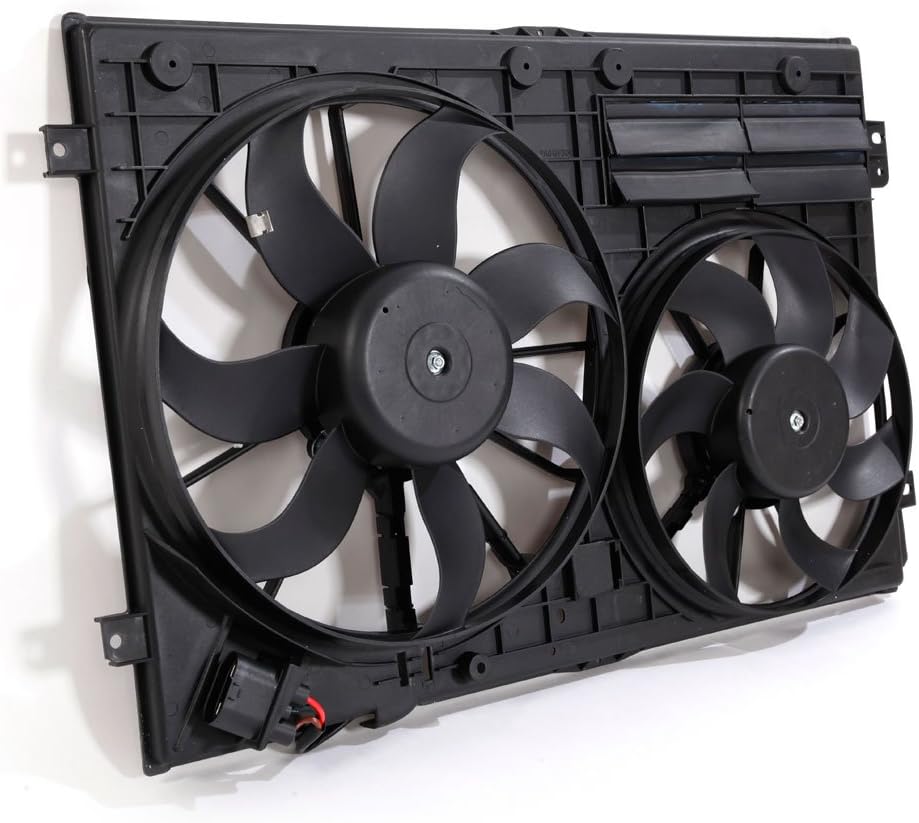 Cooling Fan Motor Assembly Compatible with 2006-2014 Audi A3 Quattro TT Quattro Beetle CC Eos Goif GTI Jetta Passat 2.0L M348024