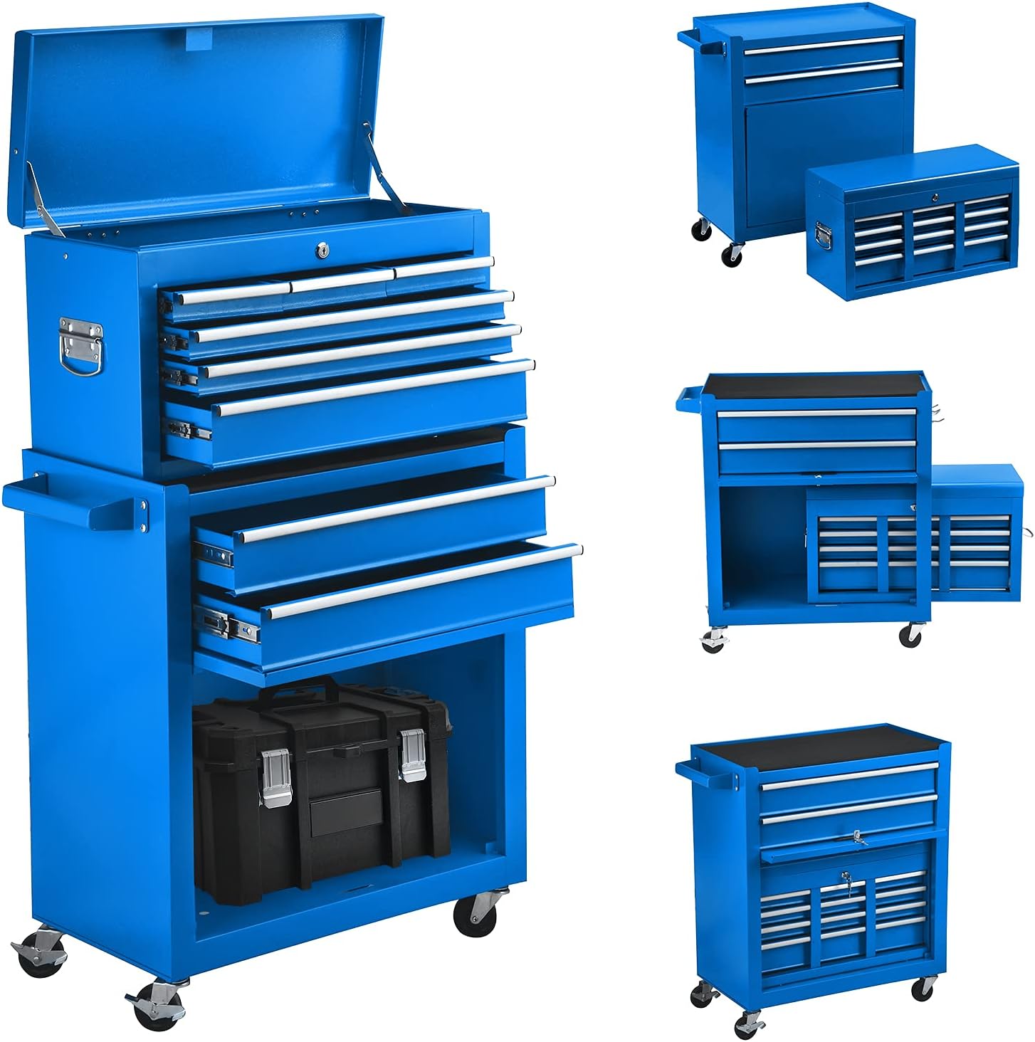8-Drawer Rolling Tool Chest with 4 Wheels and Lock L408586