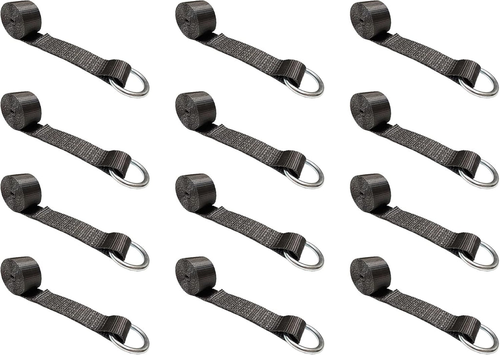 2 in x 10 ft Red O-Ring Trailer Tie Down Strap U84989