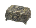 Metallic Bronze Finished Human Skull Cameo Design Trinket Box Y564