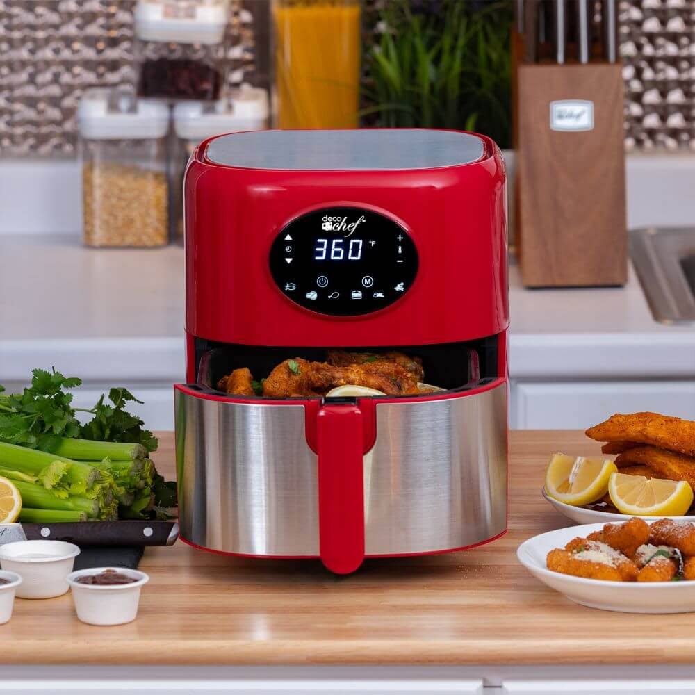 Red 3.7qt Digital Air Fryer with Dishwasher Safe Basket C69800