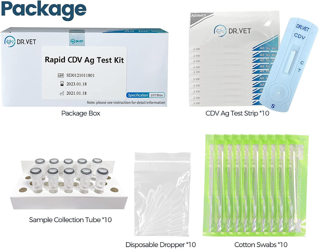 10-Packed Canine Distemper CDV Diagnostic Testing Kit O169887