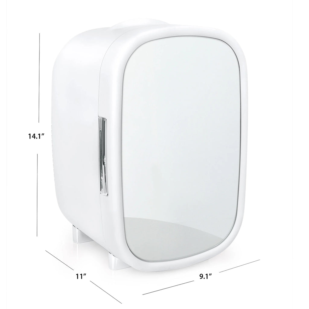 White 7L Mini Fridge with Mirror Door H1368
