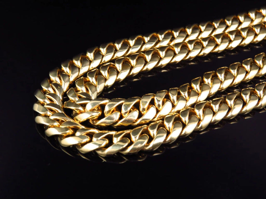 Yellow Gold Miami Cuban Link Chain Necklace M4805