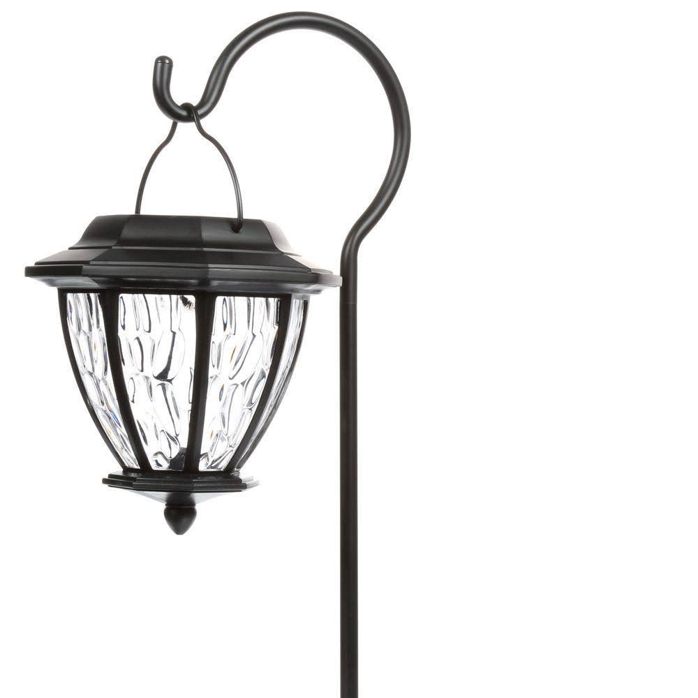 Matte Black Outdoor Integrated LED Path Light with Hammered Glass Lens (4-Pack) Y605