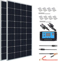 300 Watt 12V Monocrystalline Solar Panel Kit with Charge Controller and Mounting Brackets M2316
