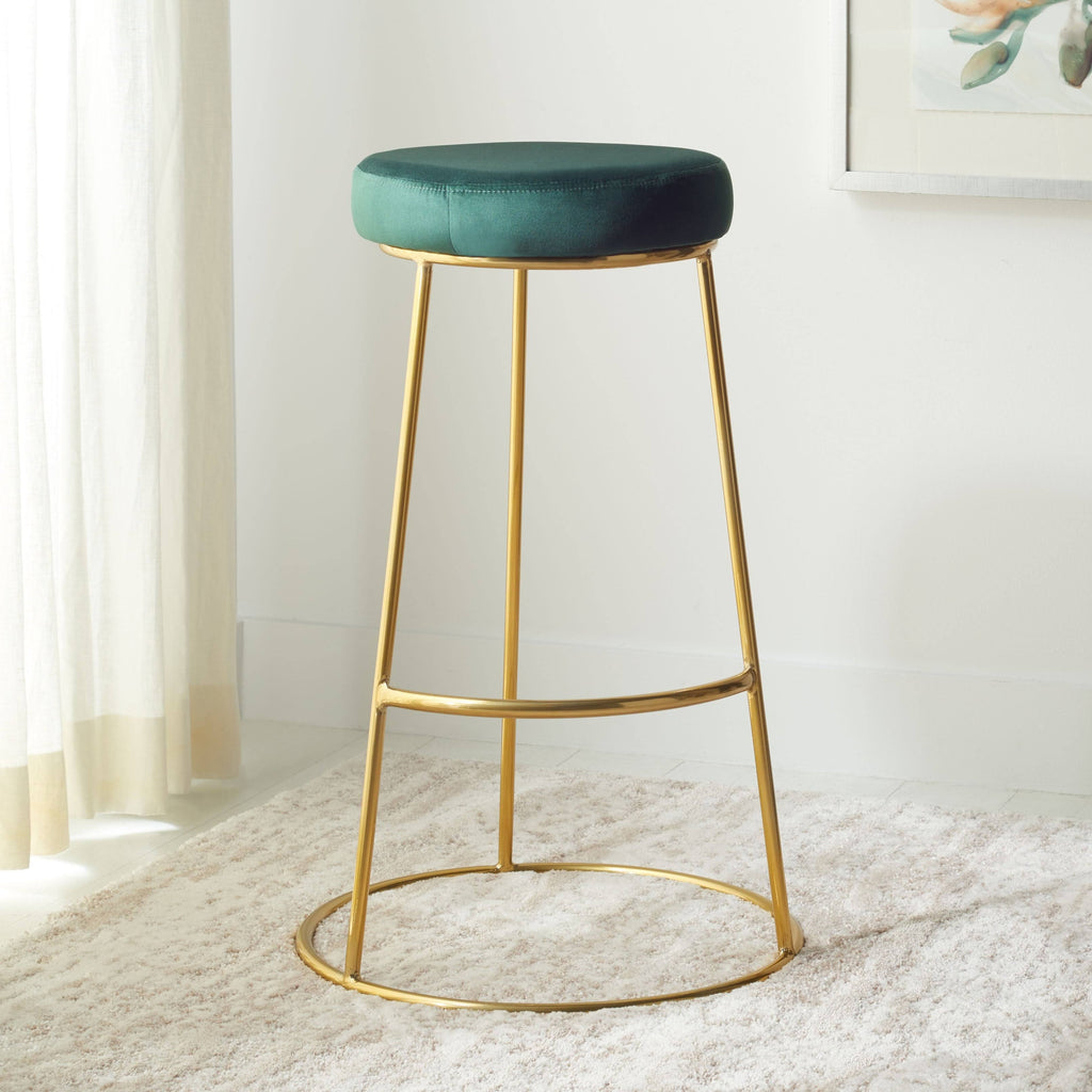 Dusty Blush / Gold Round Bar Stool H14717