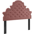 Tufted Dusty Rose Performance Velvet Twin Headboard S33865
