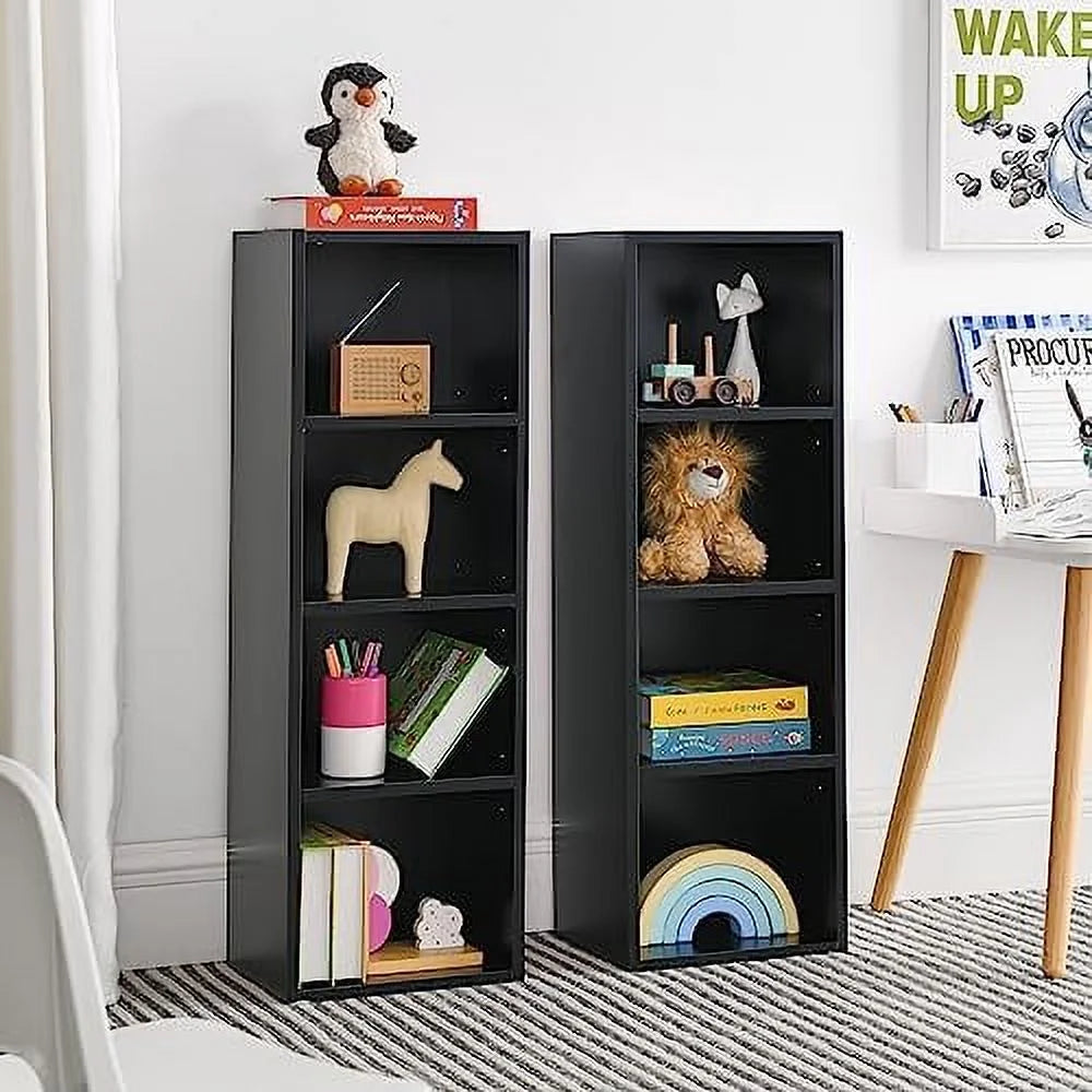 8-Tier Tall Narrow Bookcase with Adjustable Shelves (Walnut) V276