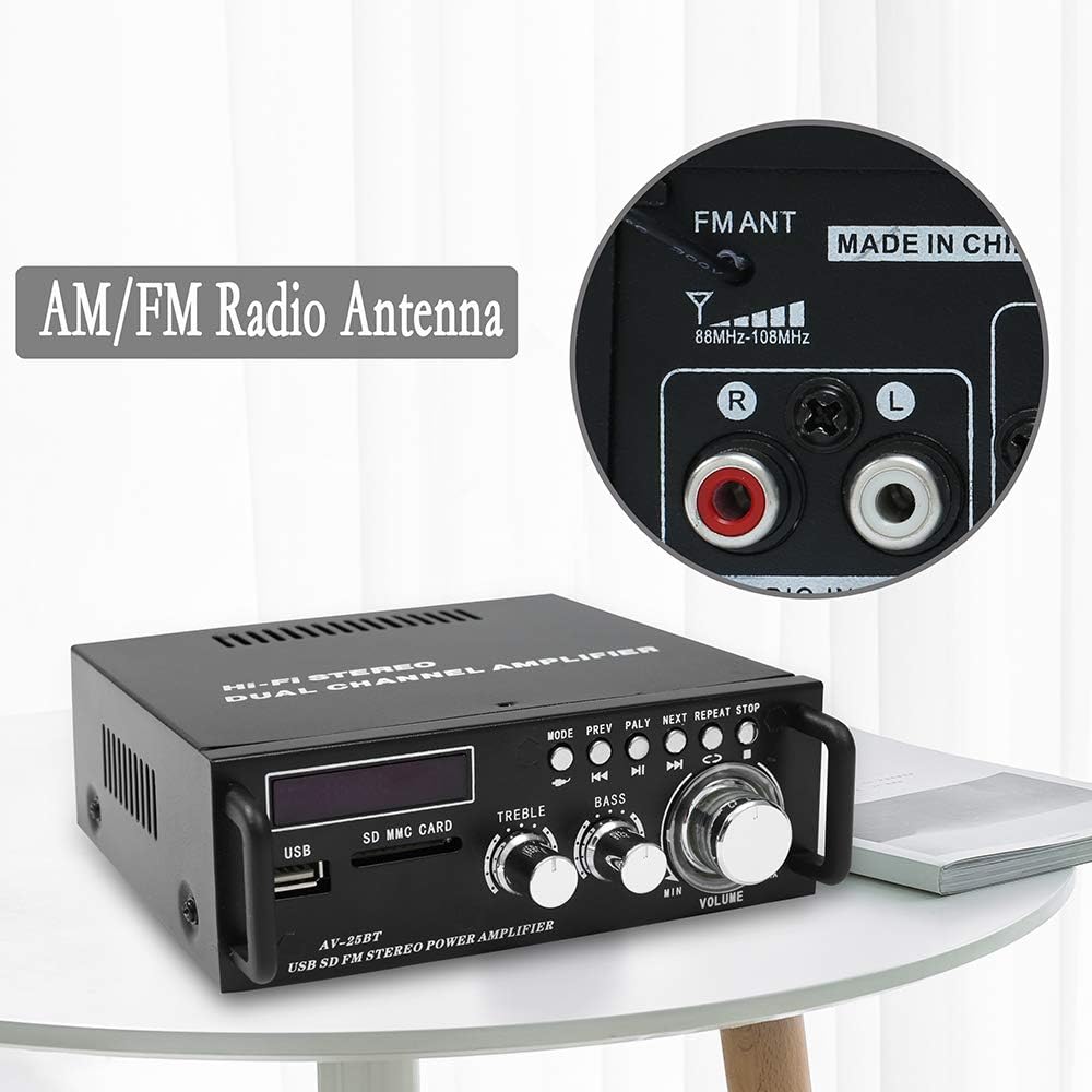 200W Bluetooth Stereo Amplifier with USB, SD Card, FM Radio, Remote Control X4463