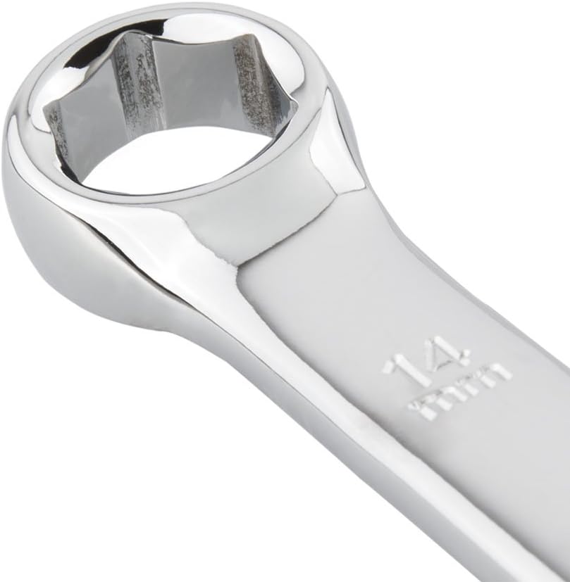 10-Piece Metric Combination Wrench Set, Chrome Vanadium Alloy Steel, Angled Ends, Storage Rack Included F396