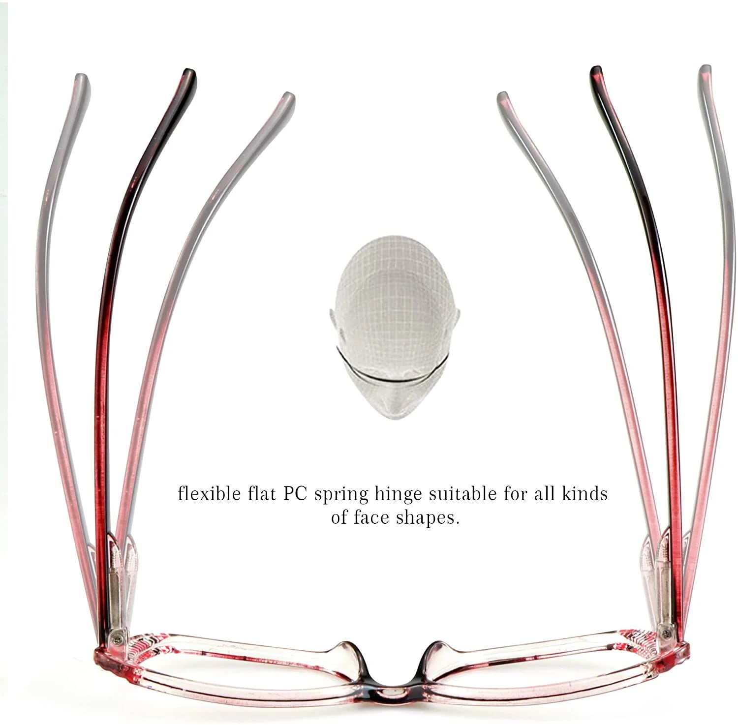 5 Pairs Blue Light Blocking Rectangle Reading Glasses U34674