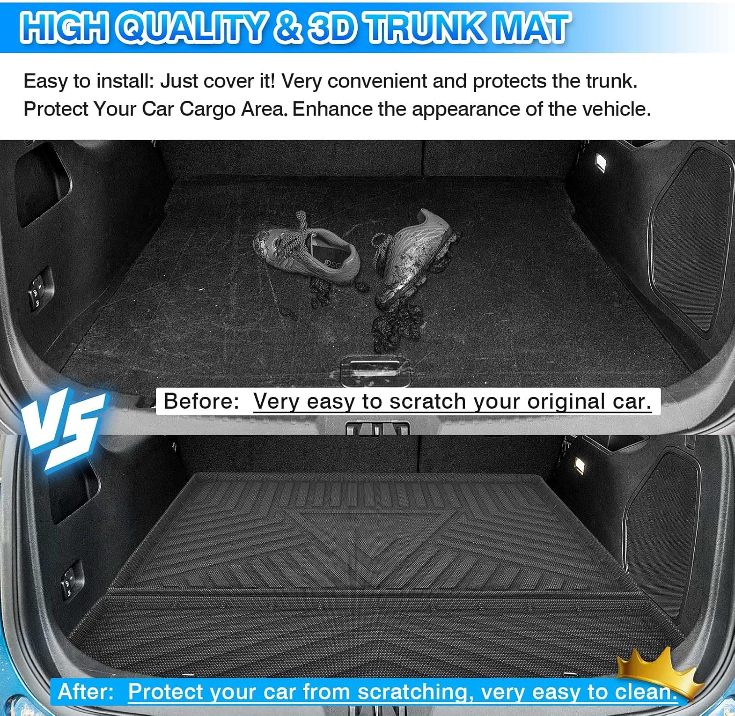 Cargo Liner Trunk Mat TPE Pack of 2 D6616