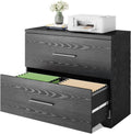 Gray Oak 2 Drawer Wood Lateral File Cabinet G903