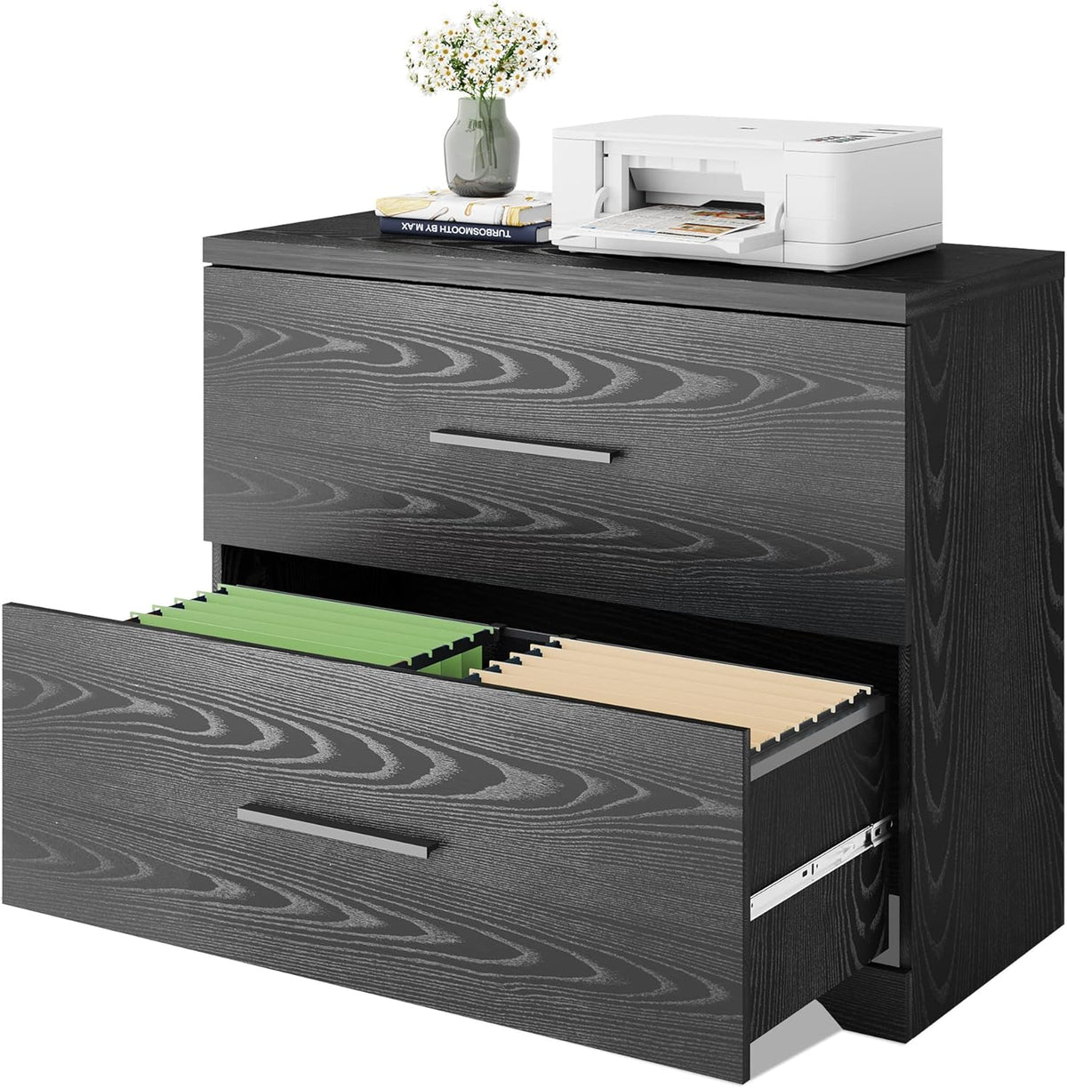 Gray Oak 2 Drawer Wood Lateral File Cabinet G903