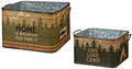 Rustic Square Metal Bins, Set of 2 Y5555