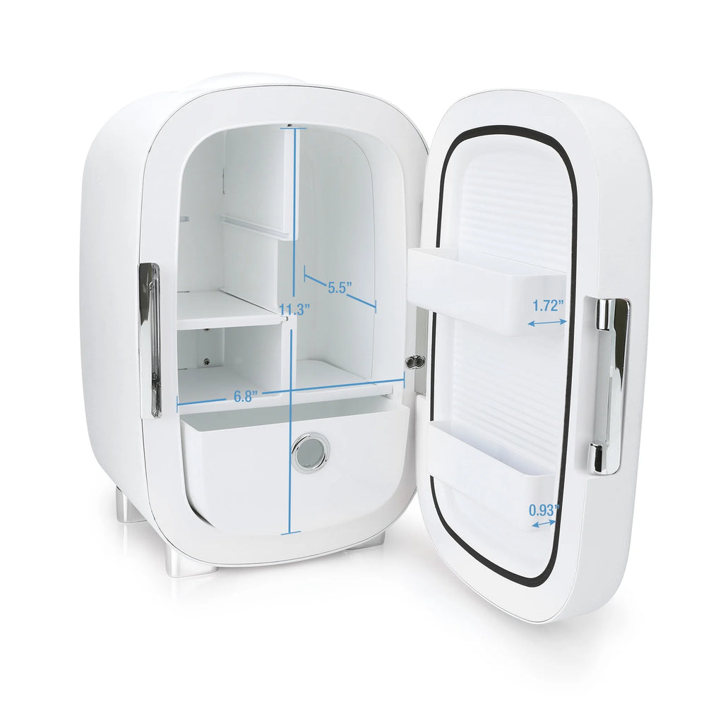White 7L Mini Fridge with Mirror Door H1368