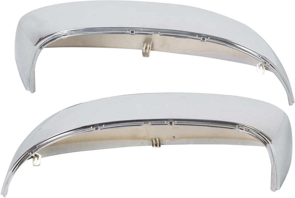 Pair Chrome Side View Upper Mirror Top Half Caps G221171