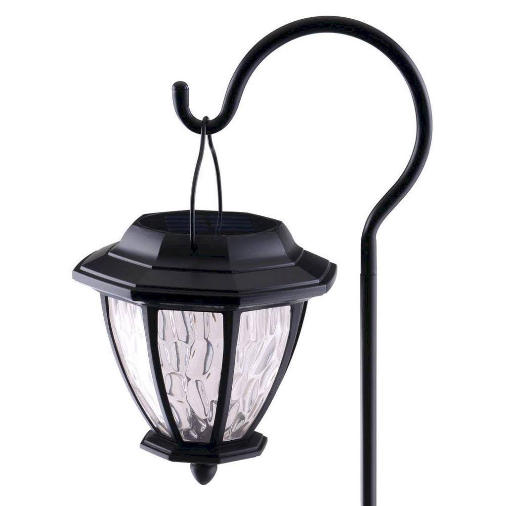 Matte Black Outdoor Integrated LED Path Light with Hammered Glass Lens (4-Pack) Y605