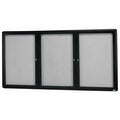 3-Door Enclosed Bulletin Board, Graphite, Gray A887029