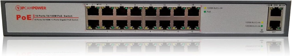 16 Port POE Network Switch with 2 Gigabit Uplink Ports G8770