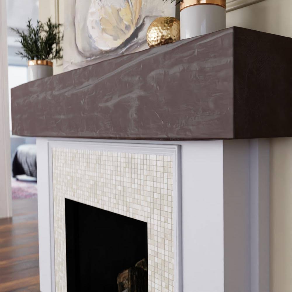 Aged Pecan Faux Wood Fireplace Mantel D198618