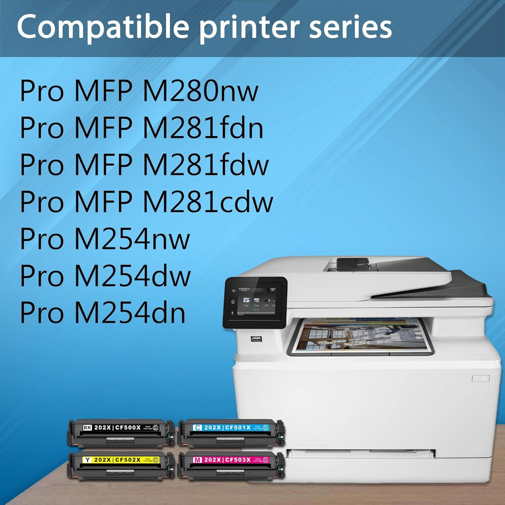 4 Pack Compatible Toner Cartridge for HP Color Pro M254dw M254dn M254nw M281cdw M281fdw M280nw M281fdn Printer A1286