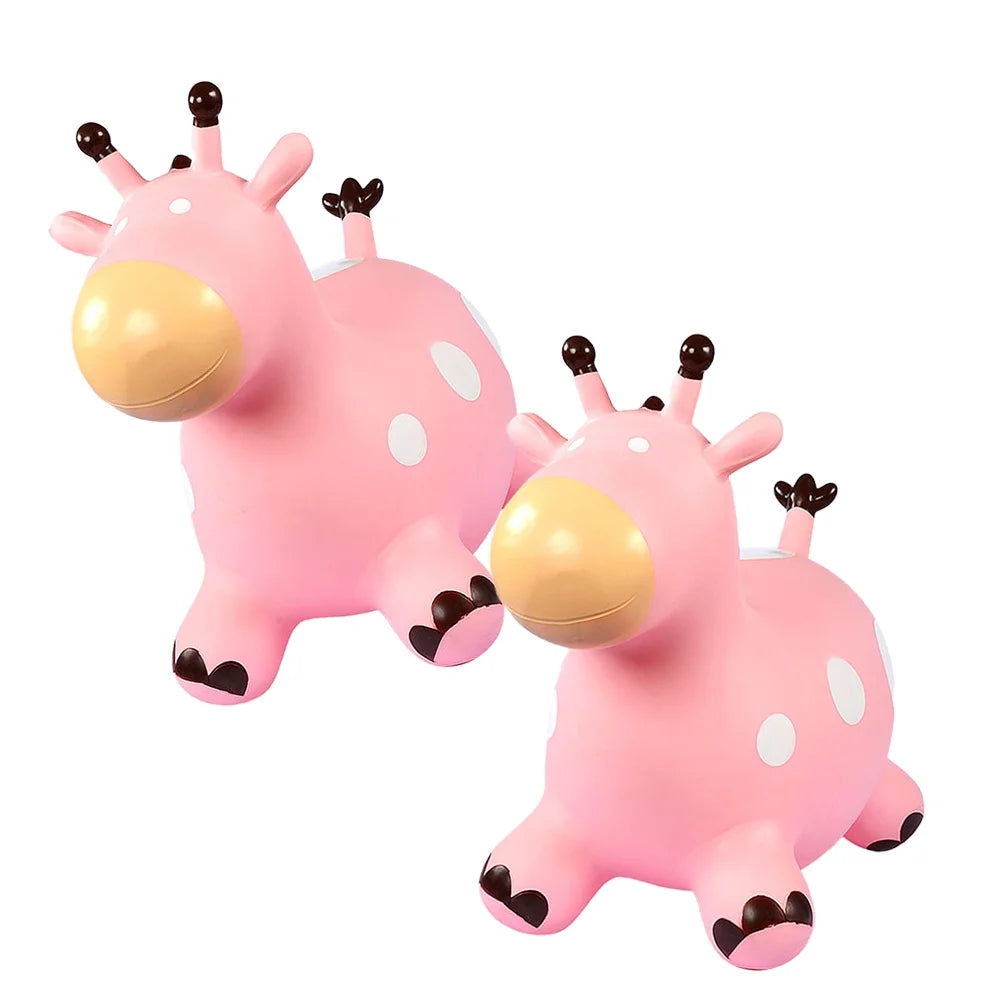 Inflatable Bouncing Horse Outdoor Toy with Air Pump (Pink) X607883