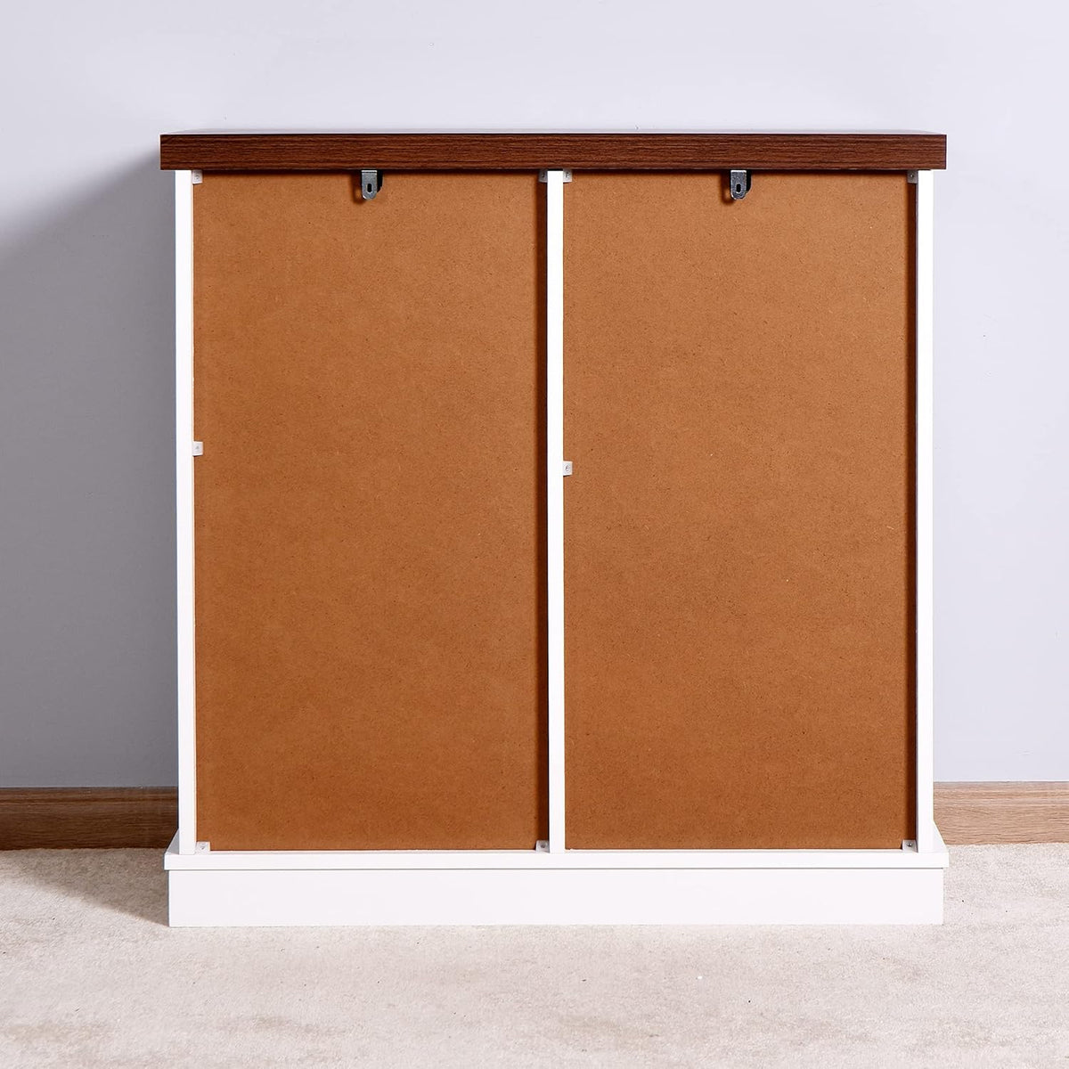 Wooden Storage Cabinet with Sliding Barn Door and Interior Shelves P4608