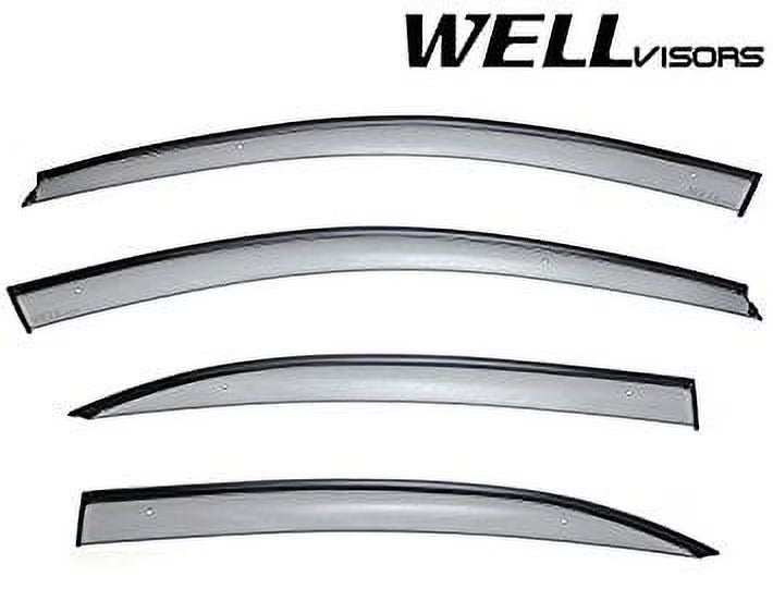 Side Window Wind Deflector Visors with Black Trim T7423