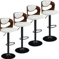 White Adjustable Swivel Bar Stools Set of 4 O86042