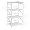 White 4 Shelf Glass Top Bookcase Z829653