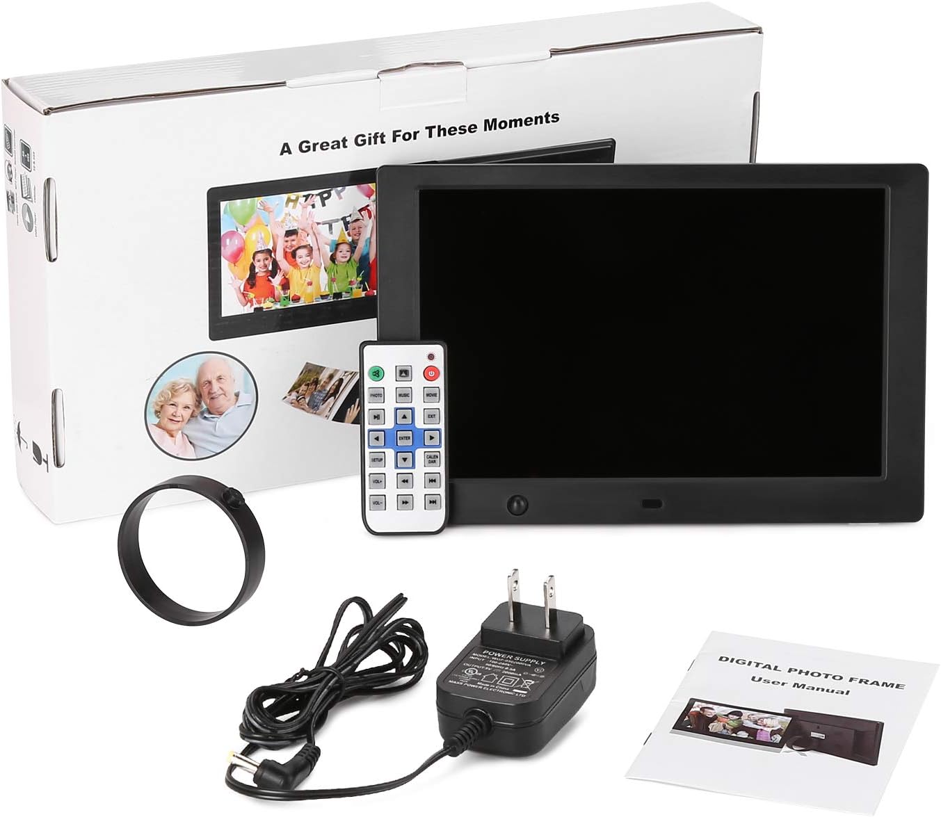 10 inch Digital Picture Frame with 16:9 Screen, 1080P Video A440