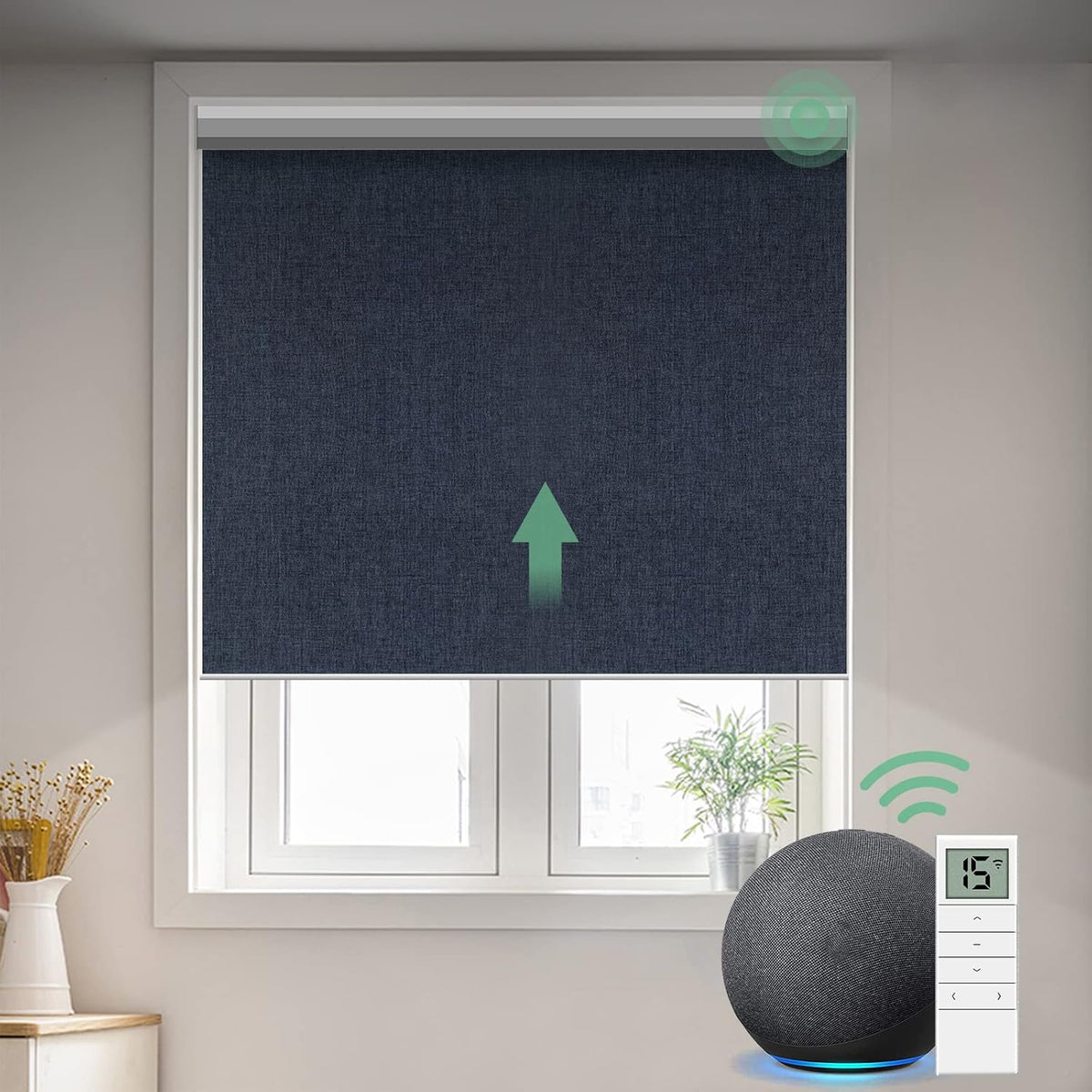 Motorized Blackout Roller Blind with Valance D57208
