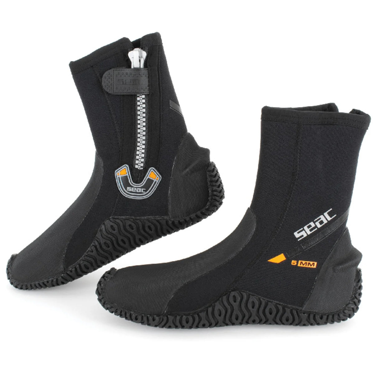 Black Neoprene Scuba Boot Shoes with Side Zipper, Size 11 S85859