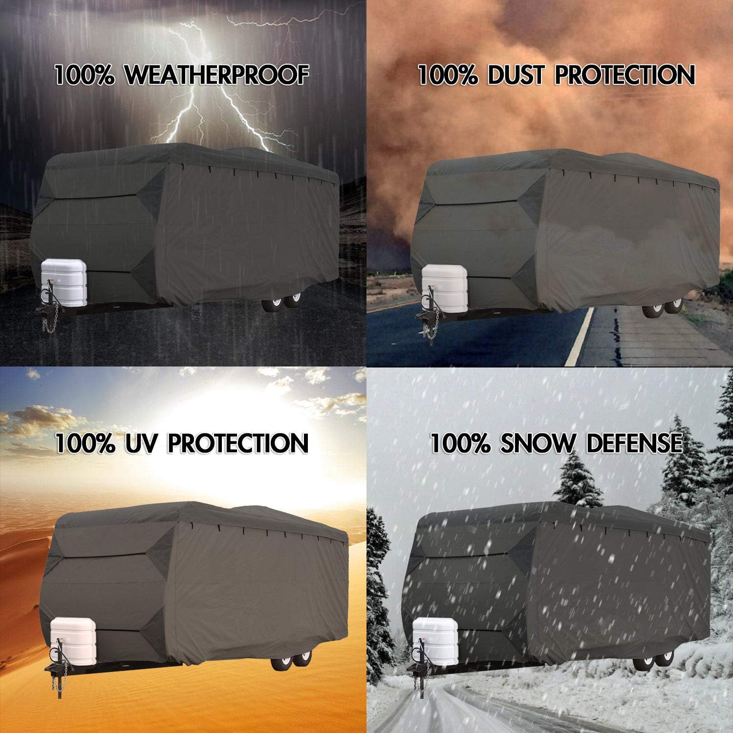 Gray RV Cover for 22'-24' Travel Trailer Camper Y75704