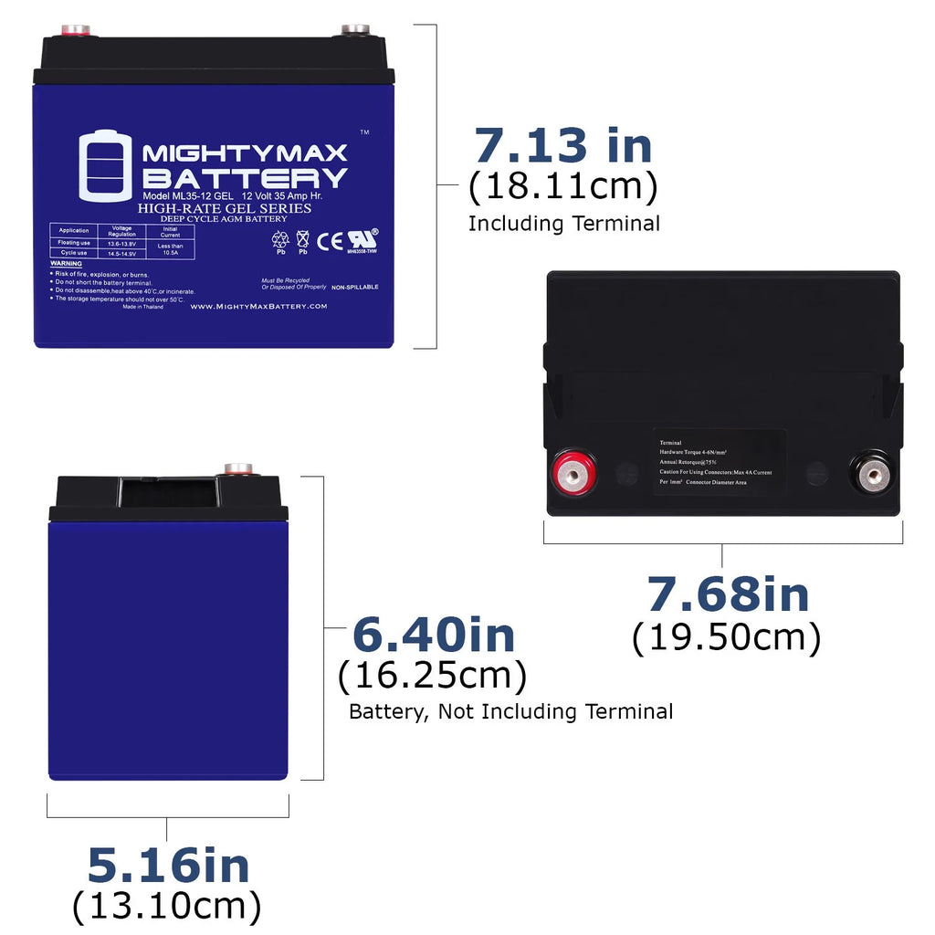 12V 35AH GEL Power Chair Battery N288009