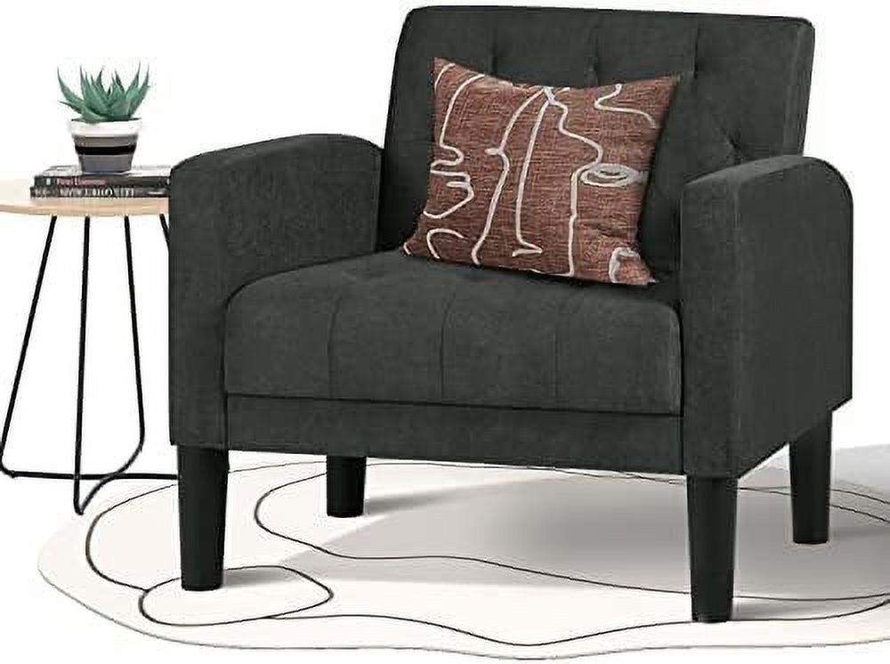 Light Grey Tufted Upholstered Accent Chair H679226