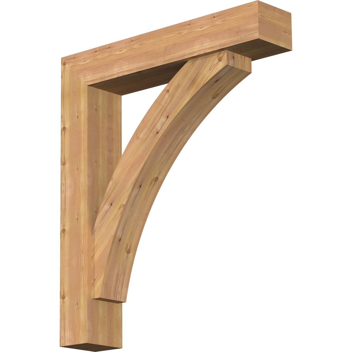 Thorton Block Smooth Bracket with Offset Brace, Western Red Cedar E890