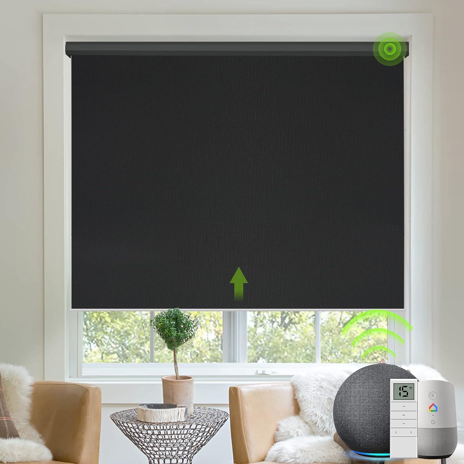 Motorized Blackout Roller Blind with Valance D57208