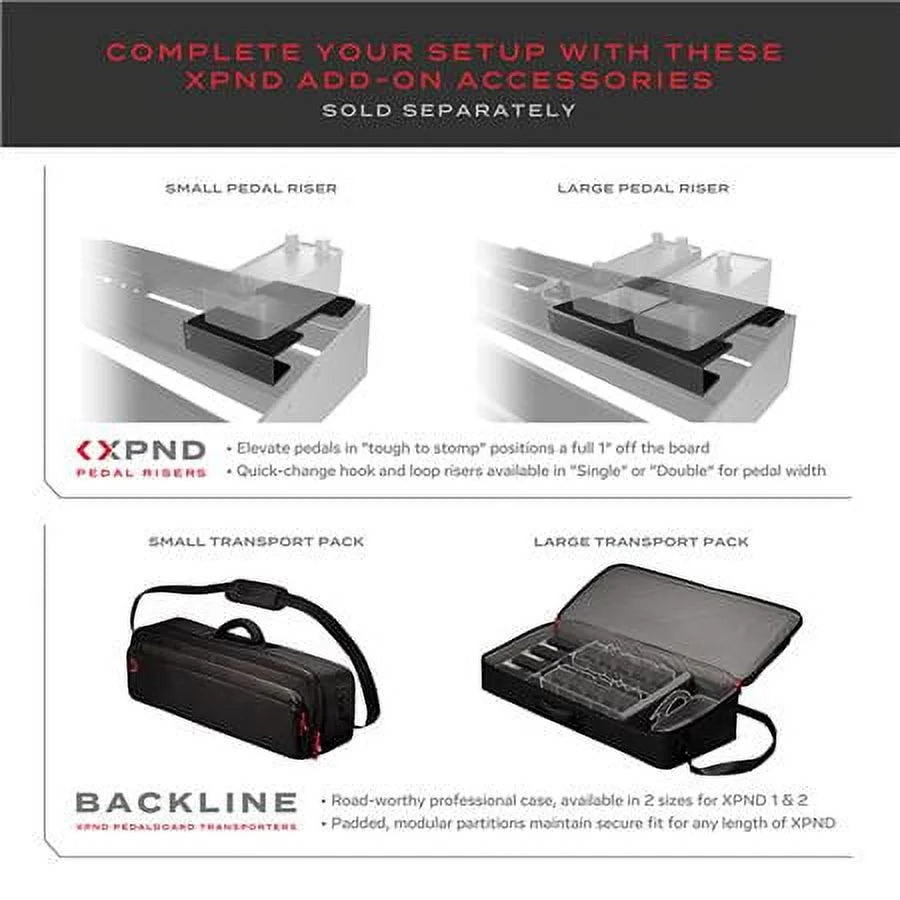 Black Telescopically Expanding 2-Rail Pedalboard System B22936