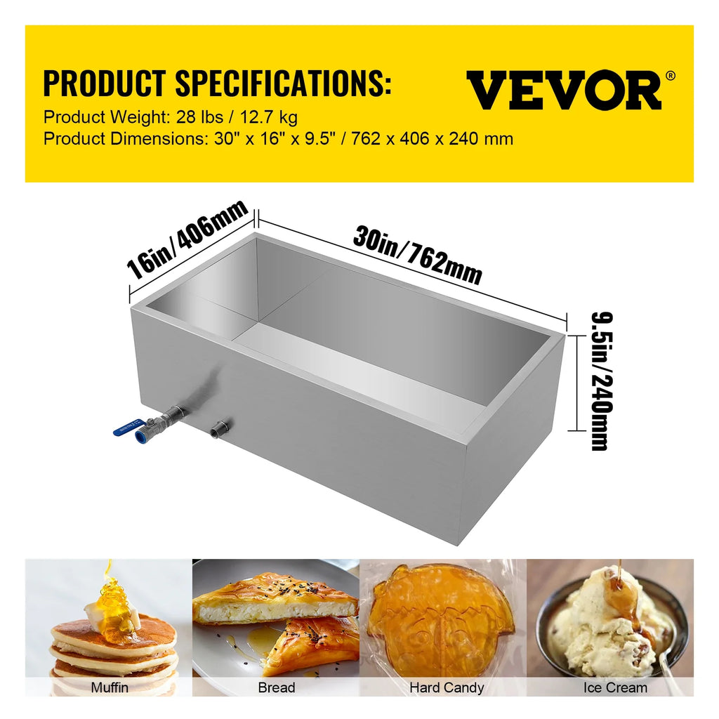 Maple Syrup Evaporator Pan 30x16x9.5 Inch Stainless Steel with Valve P5765