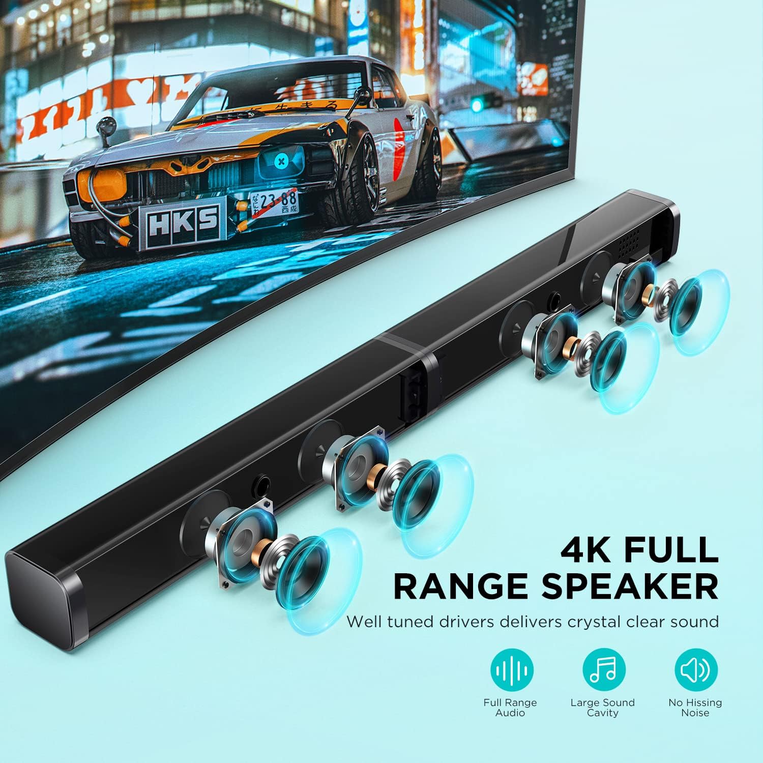 2.1 Slim Sound Bar with Subwoofer M54913