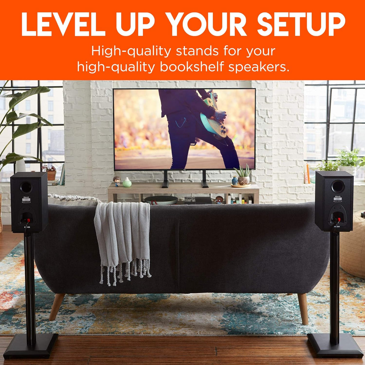Universal Floor Speaker Stands with Sound Iso Pads & Carpet Spikes F664711