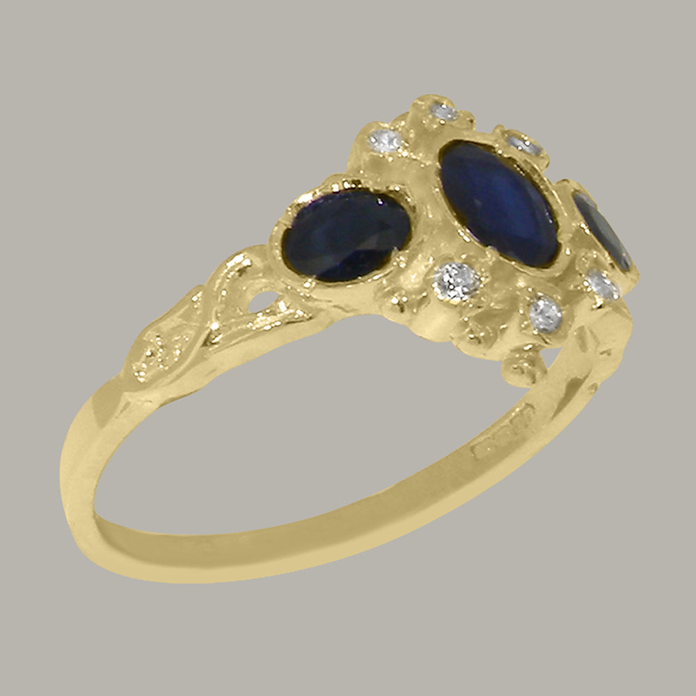 9k Yellow Gold Sapphire Diamond Ring A692879