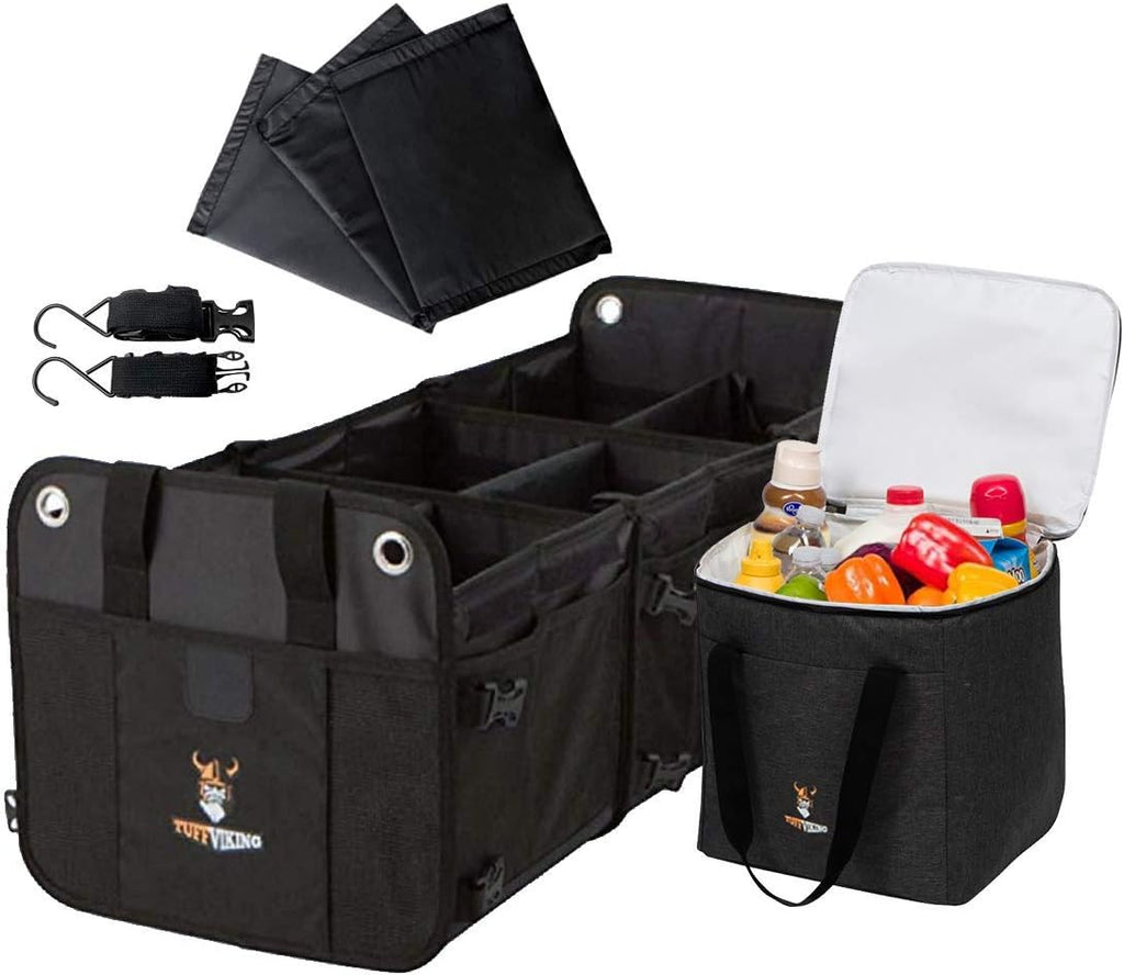 Red 3 Compartment SUV Trunk Organizer with Cover H976
