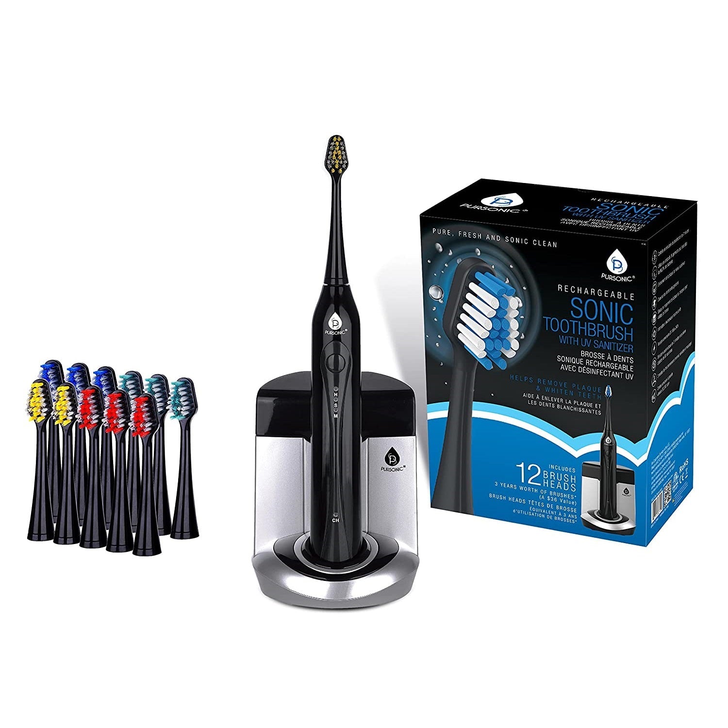 Deluxe Plus Electric Rechargeable Toothbrush with Built In UV sanitizer